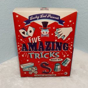 Magic Show Set Five Amazing Tricks Kit For Kids : Card Dice Rope Coin Ball Trick